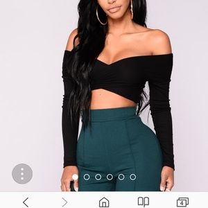 NWT Criss Cross Crop Top